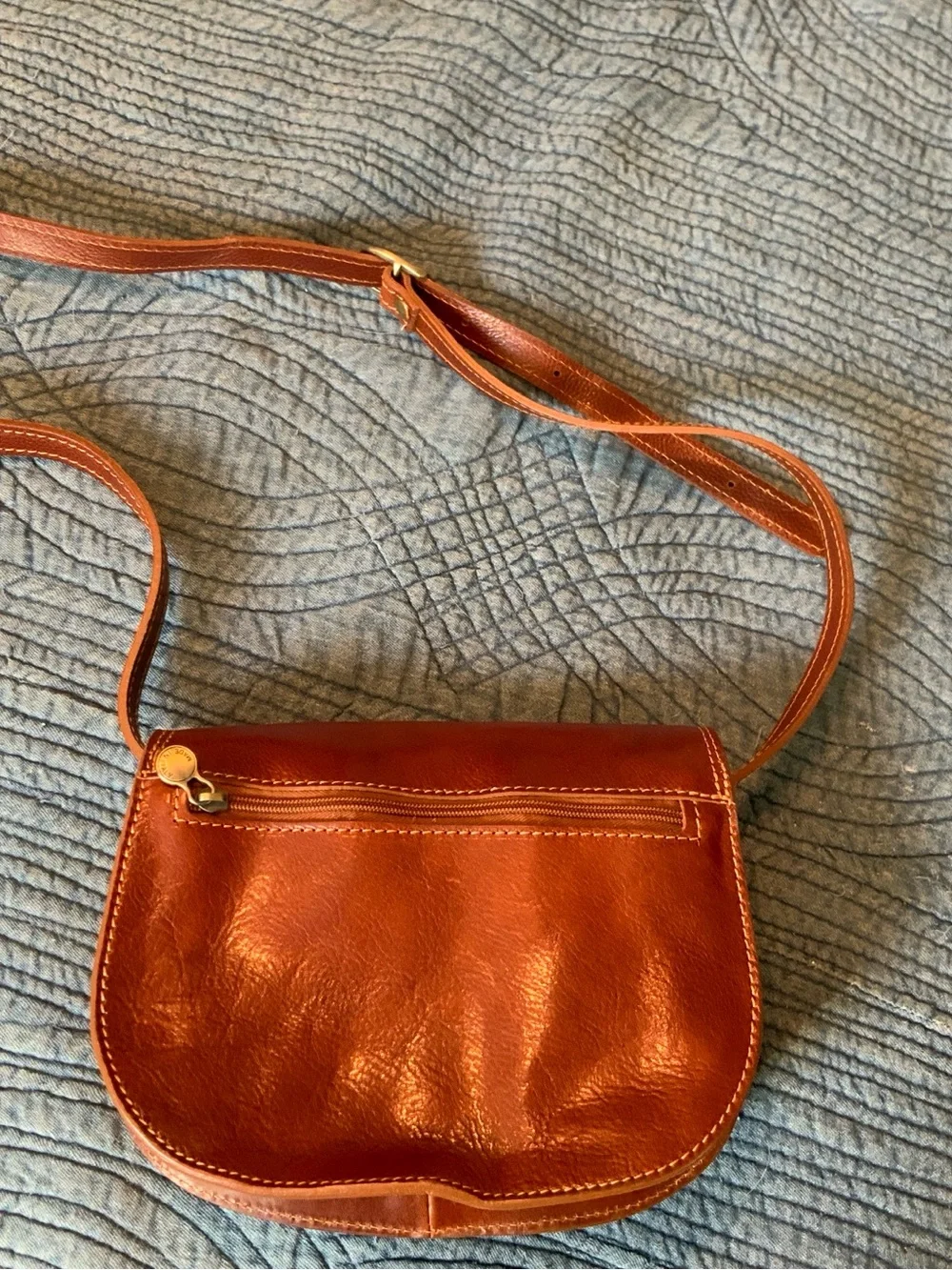 Vera Pelle Brown-Tone Leather Multi-Compartment Crossbody